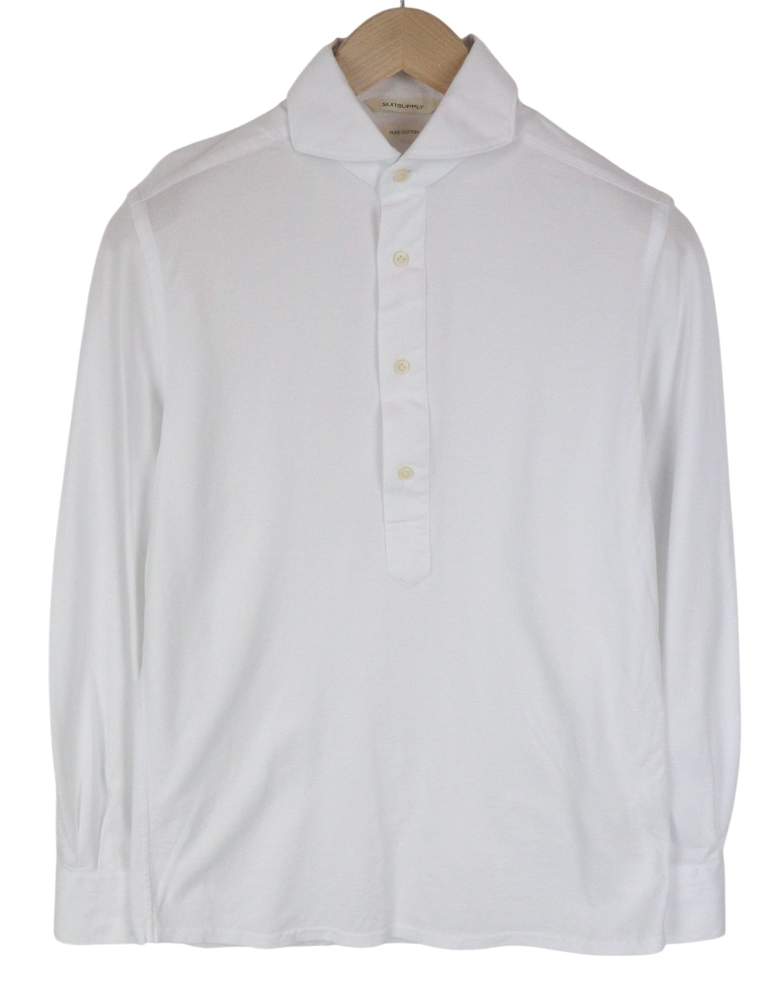 SUITSUPPLY Men's Spread T-Shirt 37/38/14.5/15 Extra Slim Fit Polo Cotton White