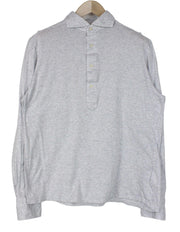 SUITSUPPLY vyriški išskleidžiami marškinėliai 41/42/16/16.5 pilki ploni polo marškinėliai iš medvilnės 