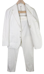 SUITSUPPLY Havana Men's Suit UK38R Off-White Slim Cotton Single-Breasted 2Piece
