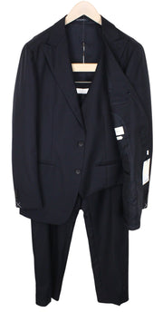 SUITSUPPLY Havana Peak Men's UK42L Blue Slim 3-Piece Super 110s Wool Suit