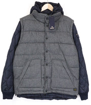 SCOTCH &amp; SODA Ams Couture vyriška striukė 2XL pilkai mėlyna vilnos mišinio 2in1 liemenė 