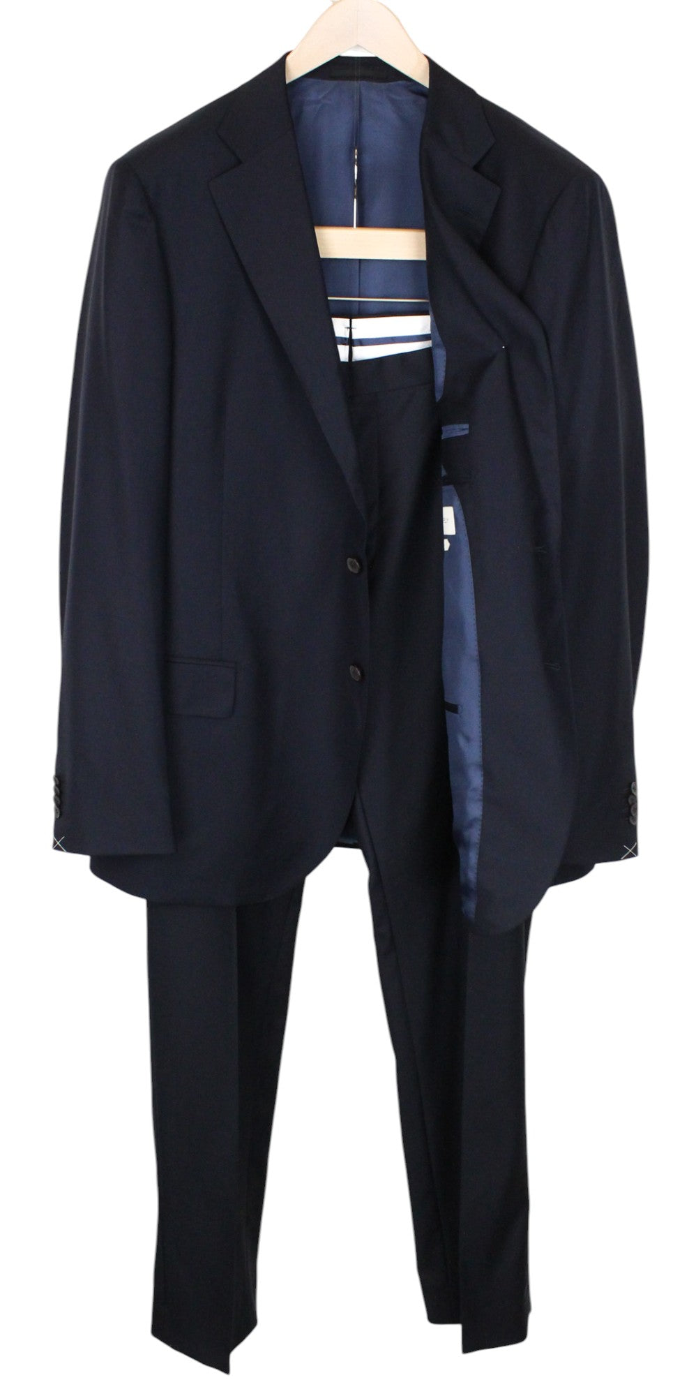 SUITSUPPLY Lazio Blueline Men's Suit UK52L Classic Navy Blue Wool 2-Piece