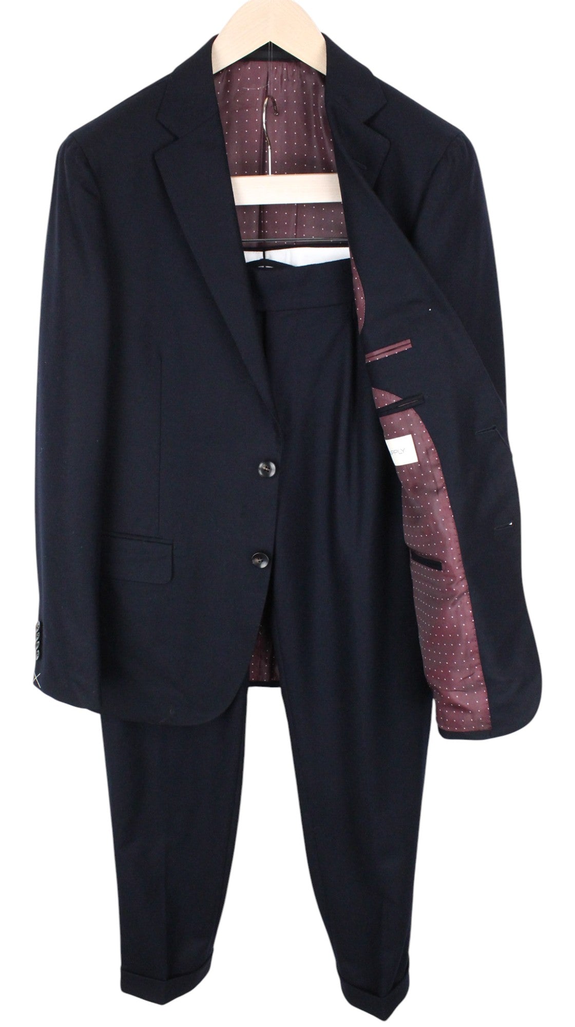 SUITSUPPLY Sienna Men's Navy UK38R Wool 2-Piece Suit Single Breasted Classic