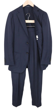 SUITSUPPLY Havana Patch Men's Suit UK36R Wool Blue 2-Piece Slim Unlined