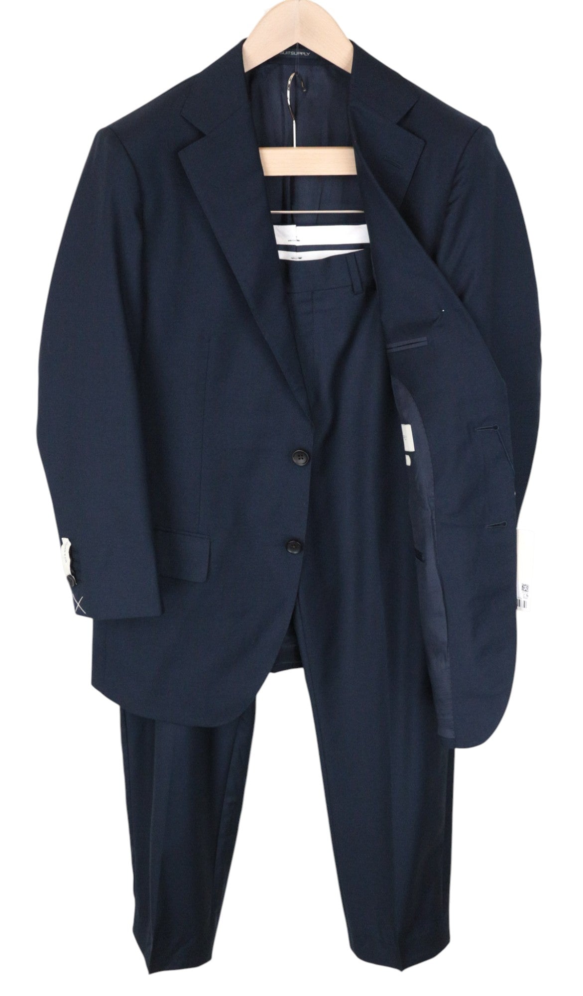 SUITSUPPLY Lazio Men's Suit UK40R Blue Super 110's Wool Slim Unlined 2 Pc