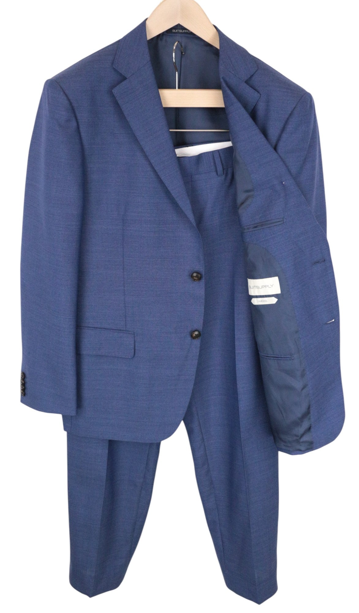 SUITSUPPLY Napoli Men's Suit UK42R Blue Wool Single-Breasted 2-Piece Lined