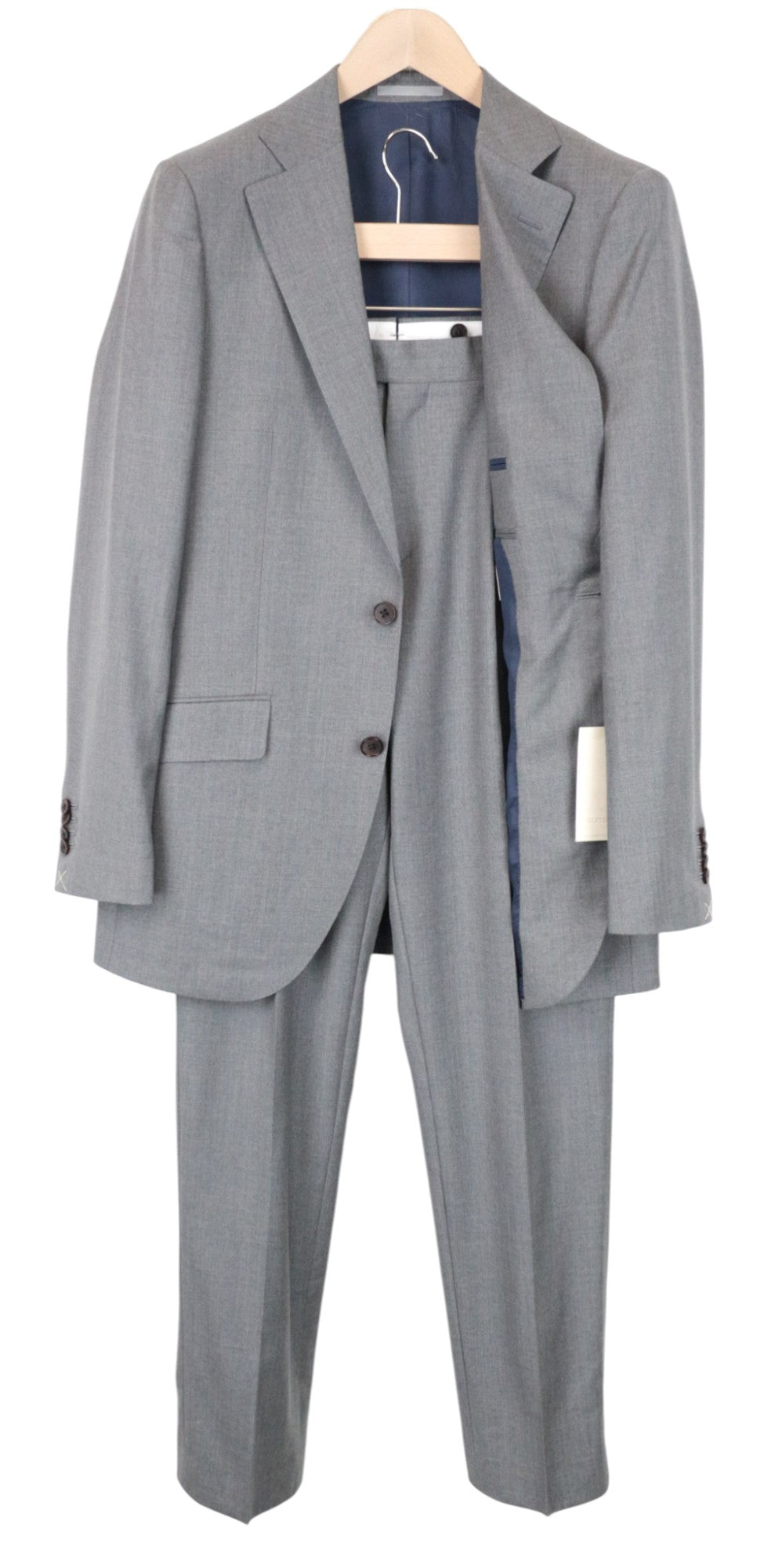 SUITSUPPLY La Spalla Suit UK38L Men's Grey Wool 2Pc Single-Breasted Classic