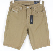 DIESEL Keeshort R6Q88 Men's Shorts W29 Brown Cotton Stretch Buttoned 5-Pocket