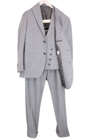 SUITSUPPLY Havana Patch Men's UK328R Grey Wool Cashmere 3-Piece Suit