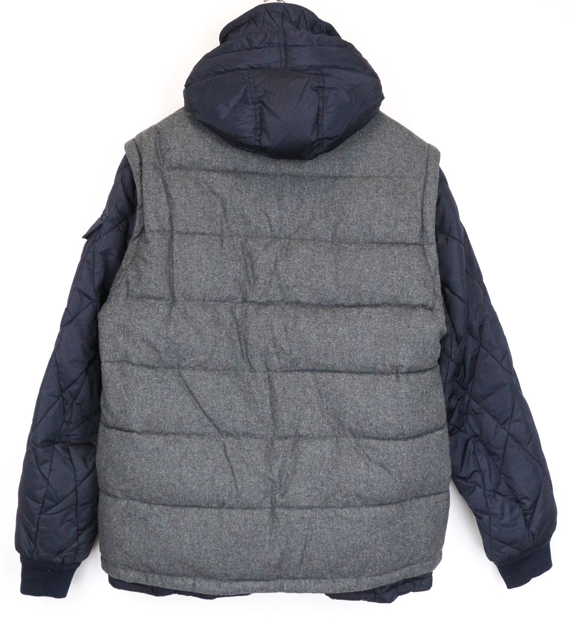 SCOTCH &amp; SODA Ams Couture vyriška striukė 2XL pilkai mėlyna vilnos mišinio 2in1 liemenė 