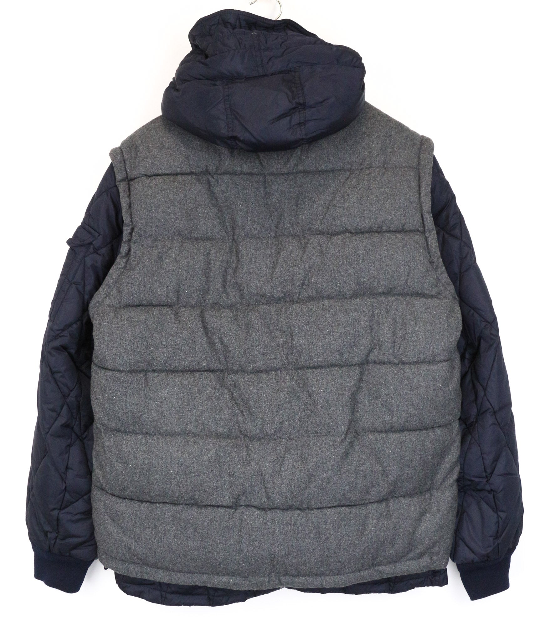 SCOTCH & SODA Men's Jacket XL Mid Grey Wool Blend Melange Hood Windbreaker