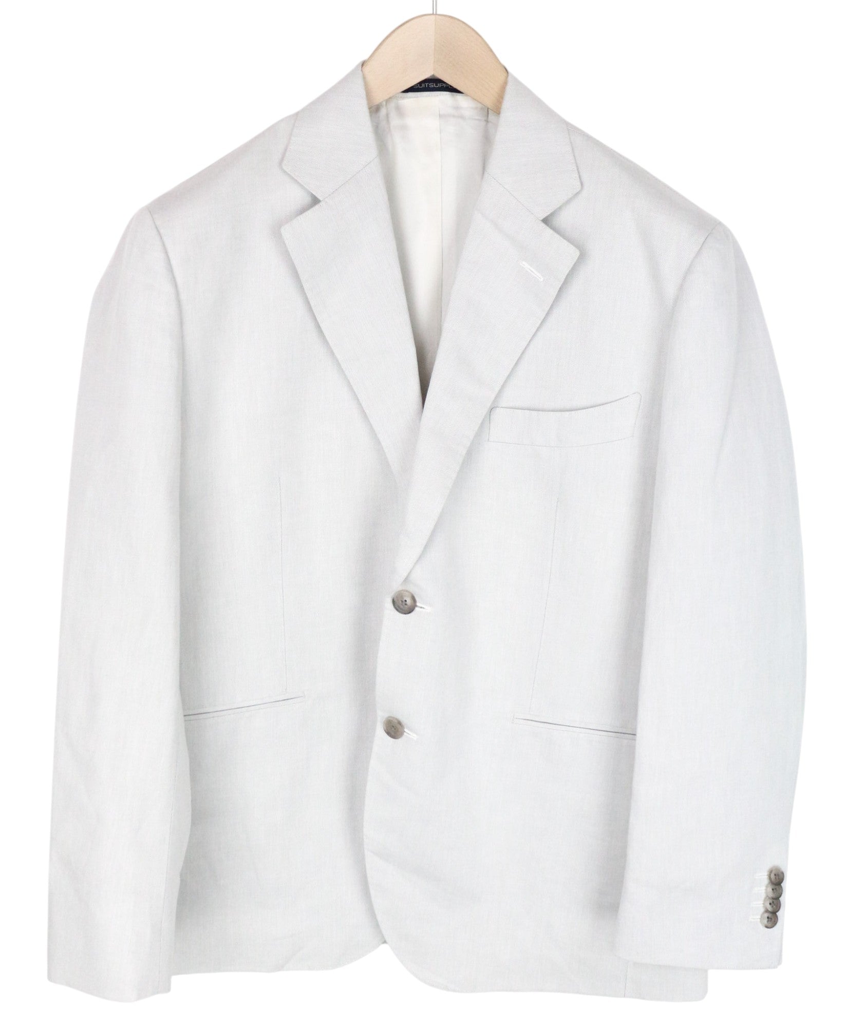 SUITSUPPLY La Spalla Men's Suit UK42S Grey Linen Cotton Single-Breasted 2 Pc