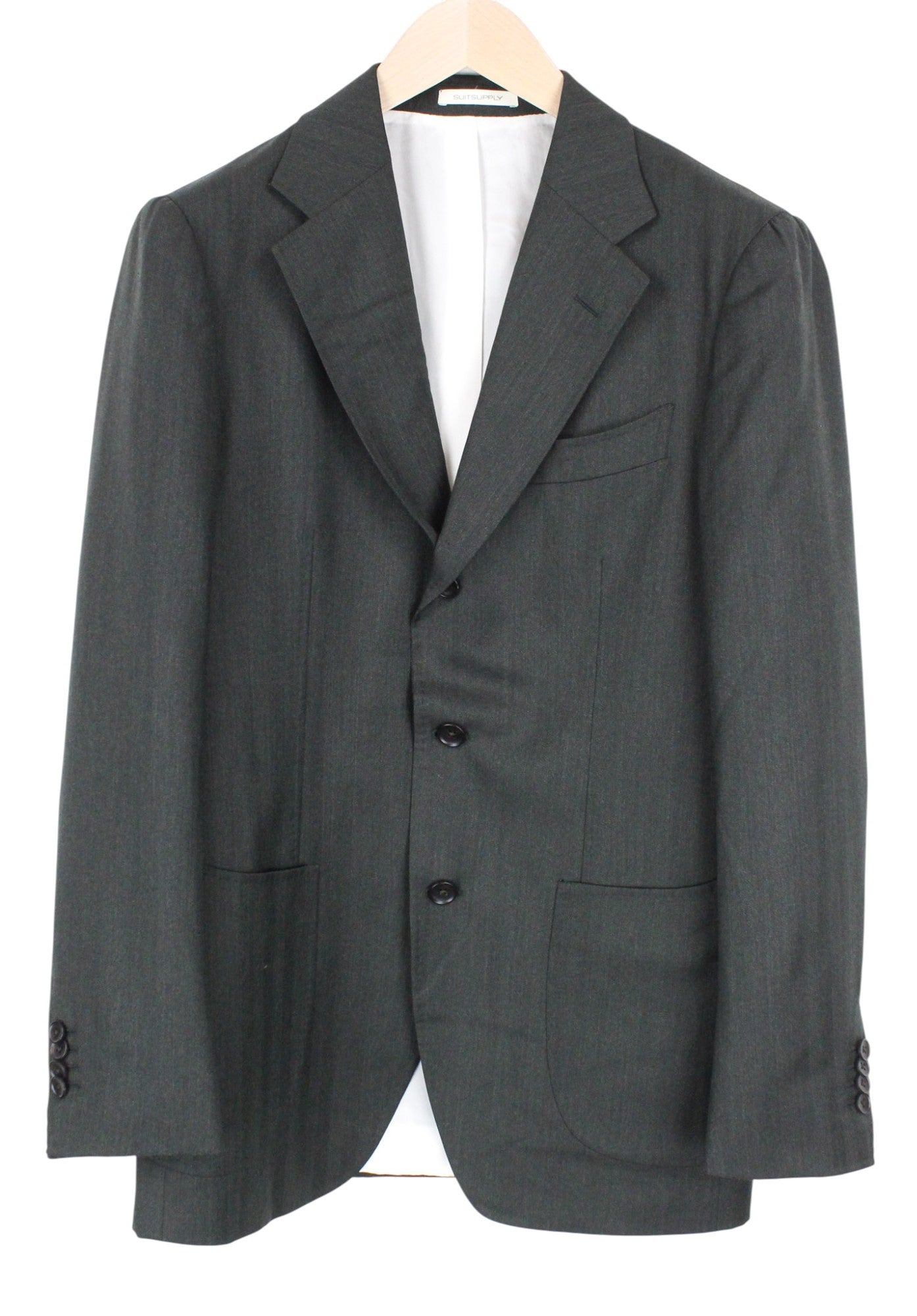 SUITSUPPLY Havana Tulip Men's UK38R Green Pure Wool Super 130's Slim 3 Piece