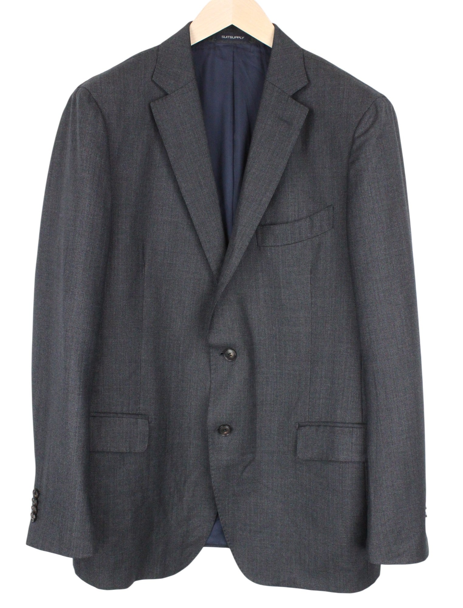 SUITSUPPLY Sienna Men's UK46R Grey Pure Wool Single-Breasted 2 Piece Lined Suit