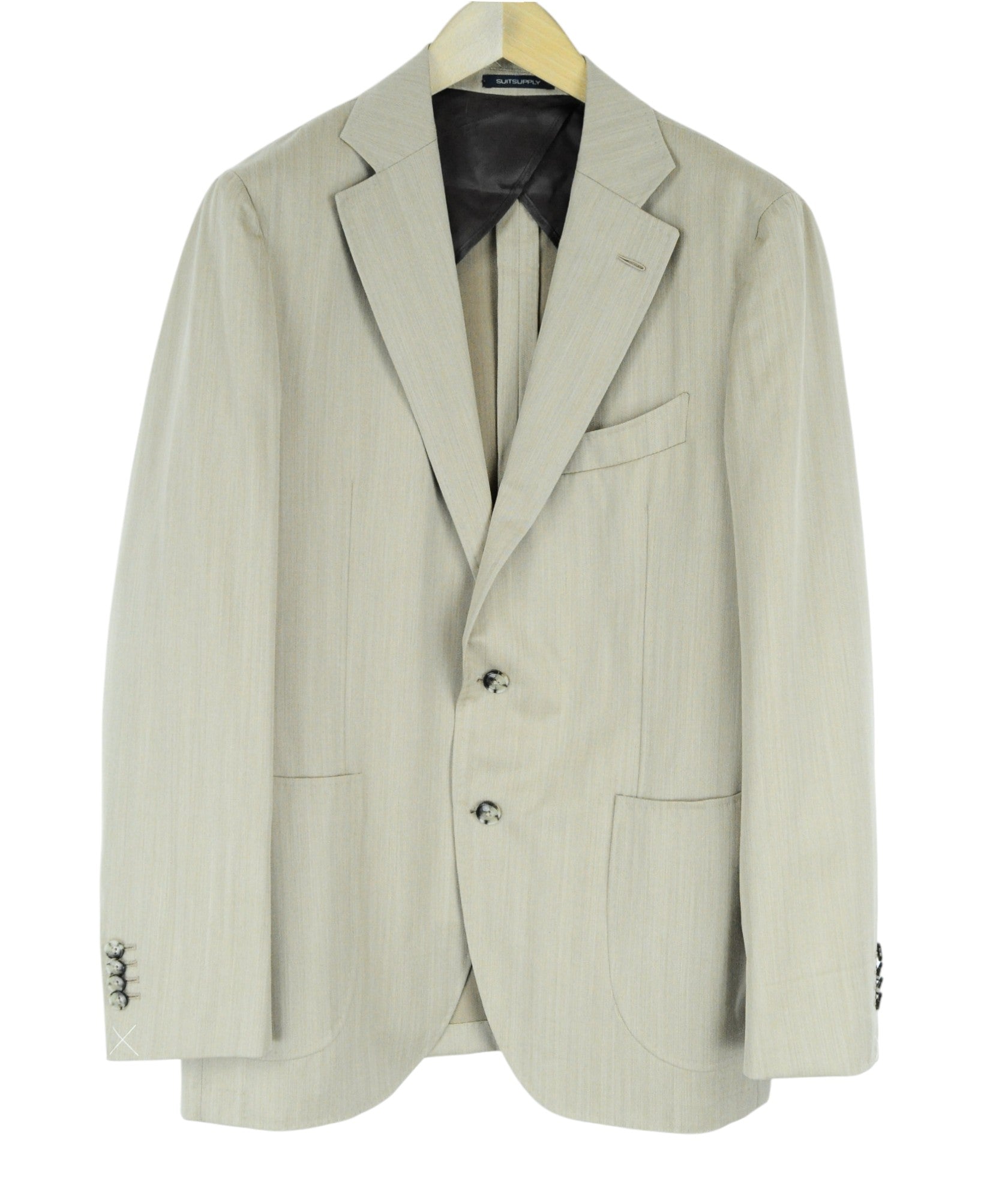 Men's SUITSUPPLY La Spalla Suit UK42R Wool Light Brown 2 Piece Vented