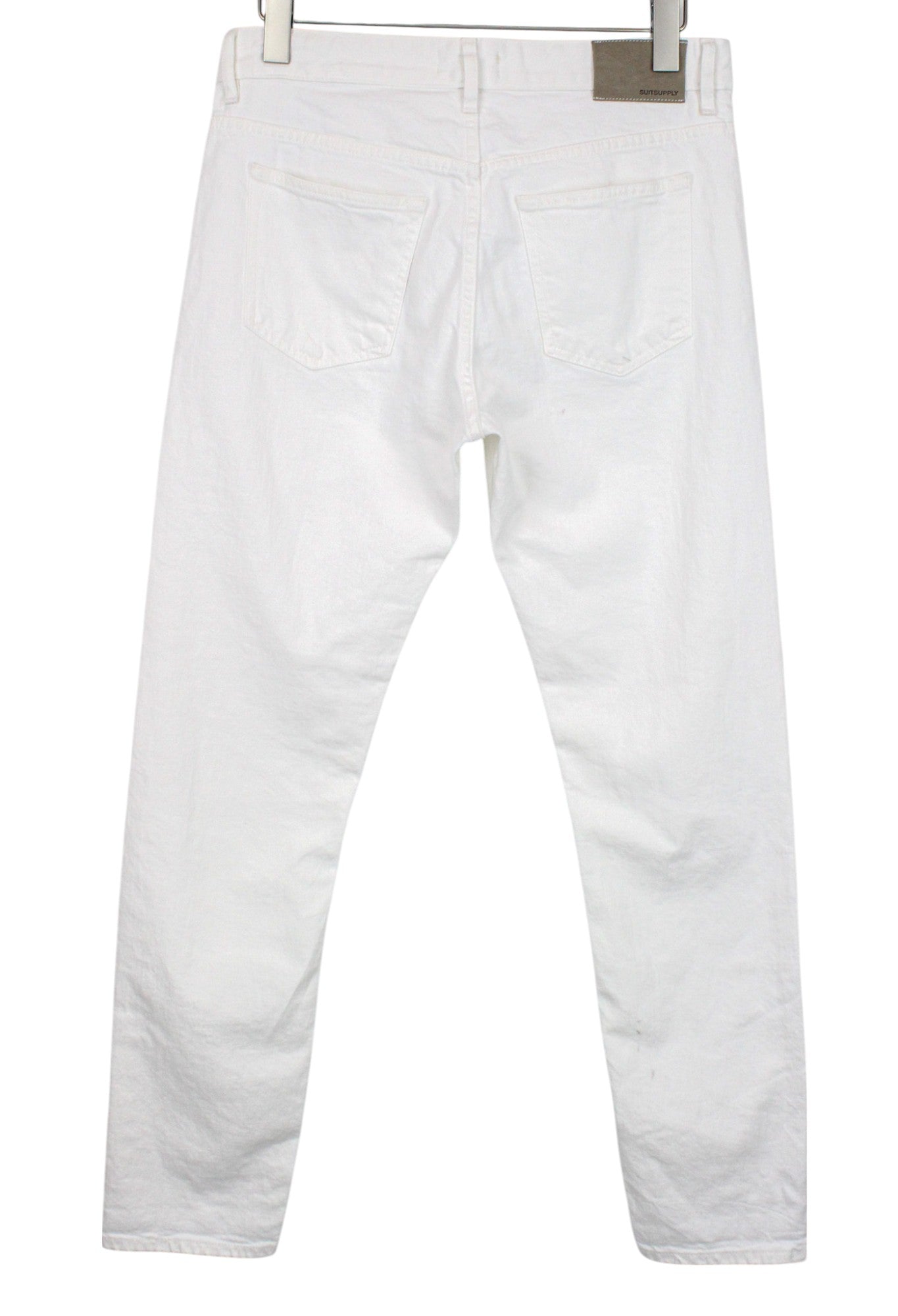 SUITSUPPLY Alain Men's Jeans W31/L32 White Selvedge Cotton Stretch Slim Fit