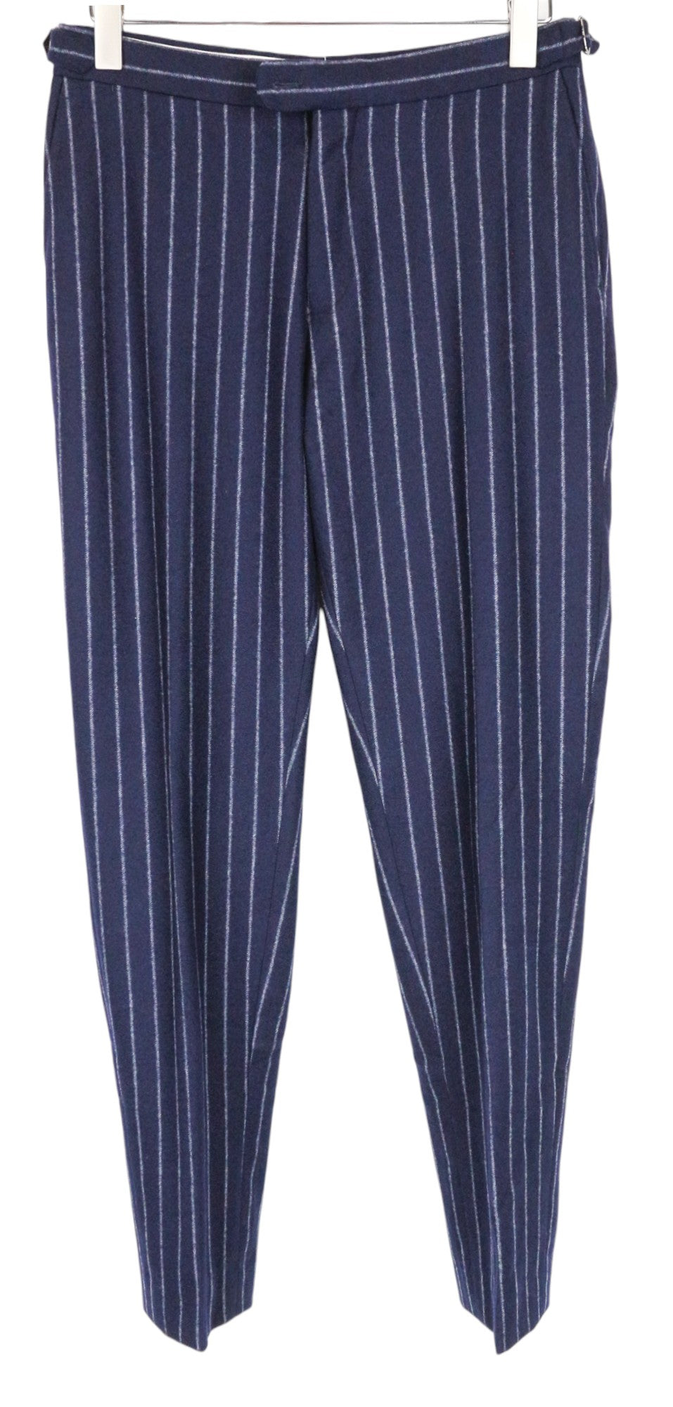 SUITSUPPLY Havana UK36R Suit 2Pc Blue Wool Slim Men's Striped Unlined