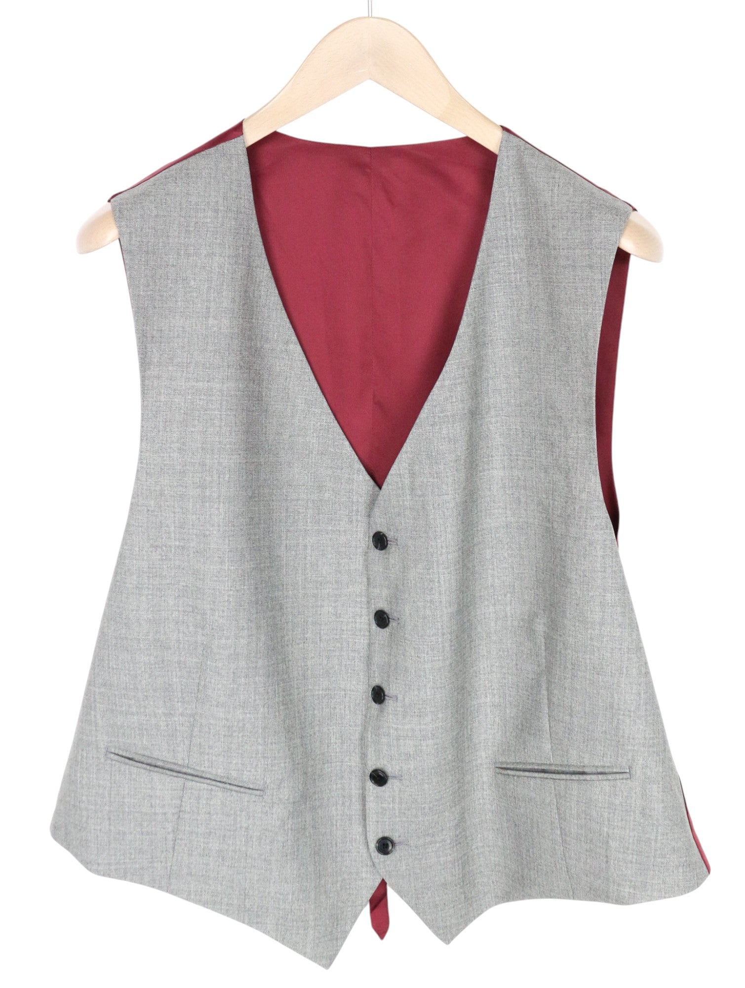 SUITSUPPLY La Spalla Men's Suit UK50S Grey Pure Wool 3-Piece Single-Breasted