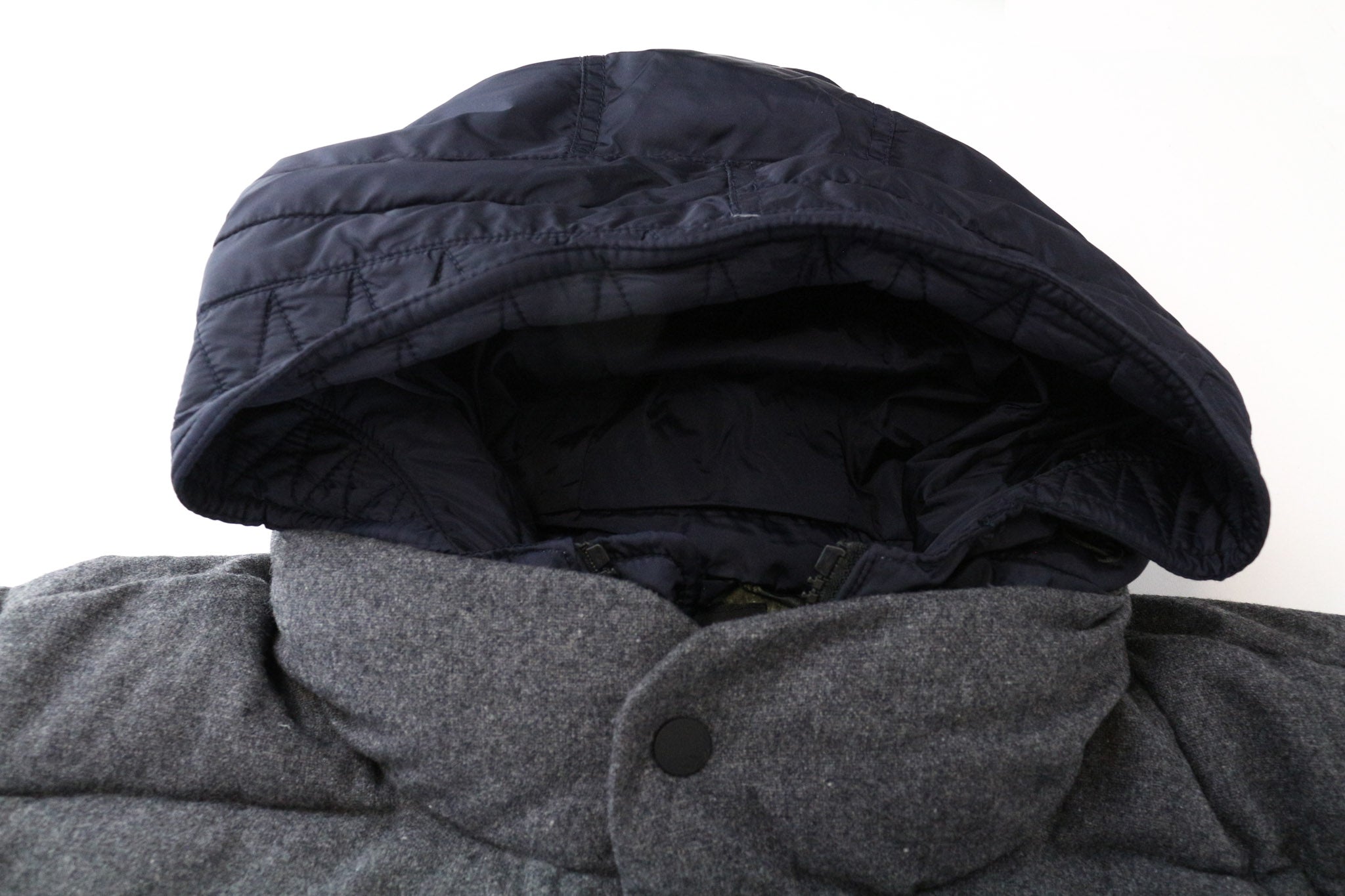 SCOTCH & SODA Men's Jacket XL Mid Grey Wool Blend Melange Hood Windbreaker