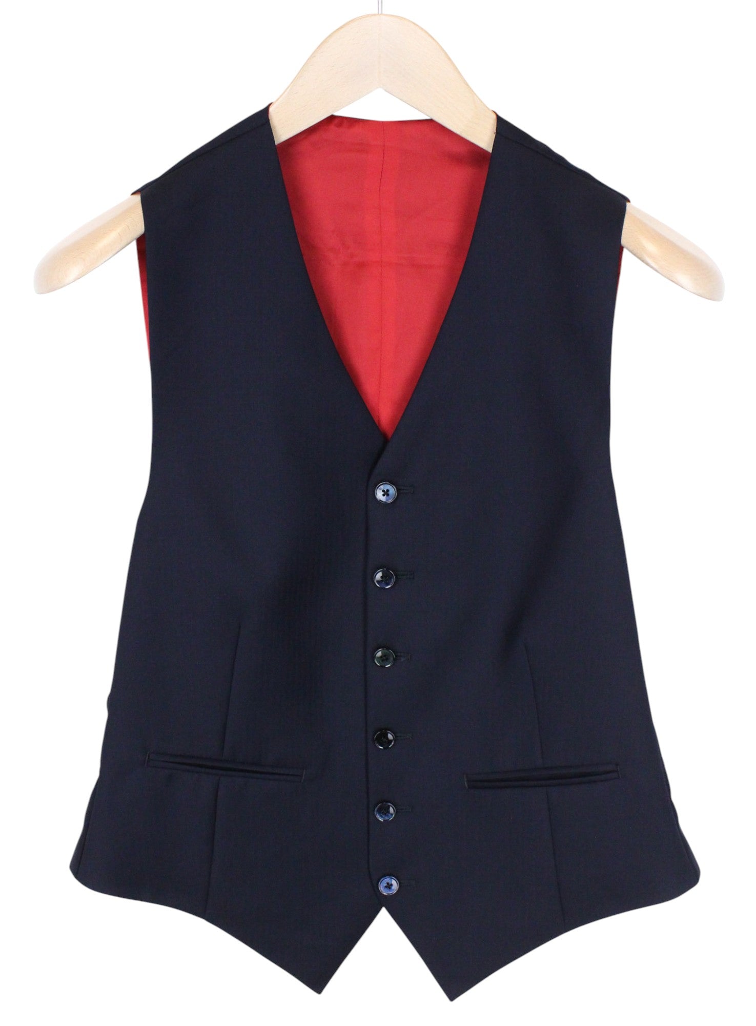 SUITSUPPLY La Spalla Men's UK36R Navy Wool Lined Double-Breasted 3-Piece