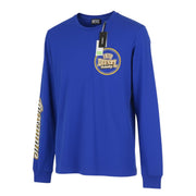 DIESEL T-Diegos-LS-K27 vyriški marškinėliai L dydžio, mėlyni, megztiniai su apvalia kaklu ir logotipu, medvilniniai