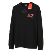 DIESEL T-Just-LS-C3 Men T-Shirt M Black Cotton Crew Neck Long Sleeved