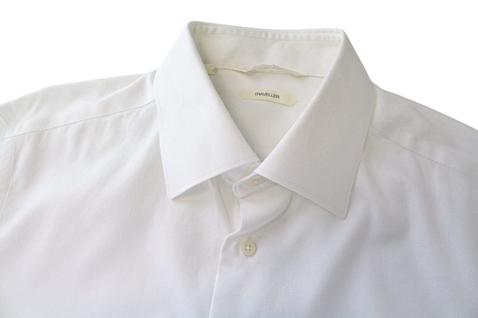 „SUITSUPPLY Traveller“ vyriški formalūs marškinėliai, 40/15 3/4 ploni, balti, medvilniniai, ilgomis rankovėmis 