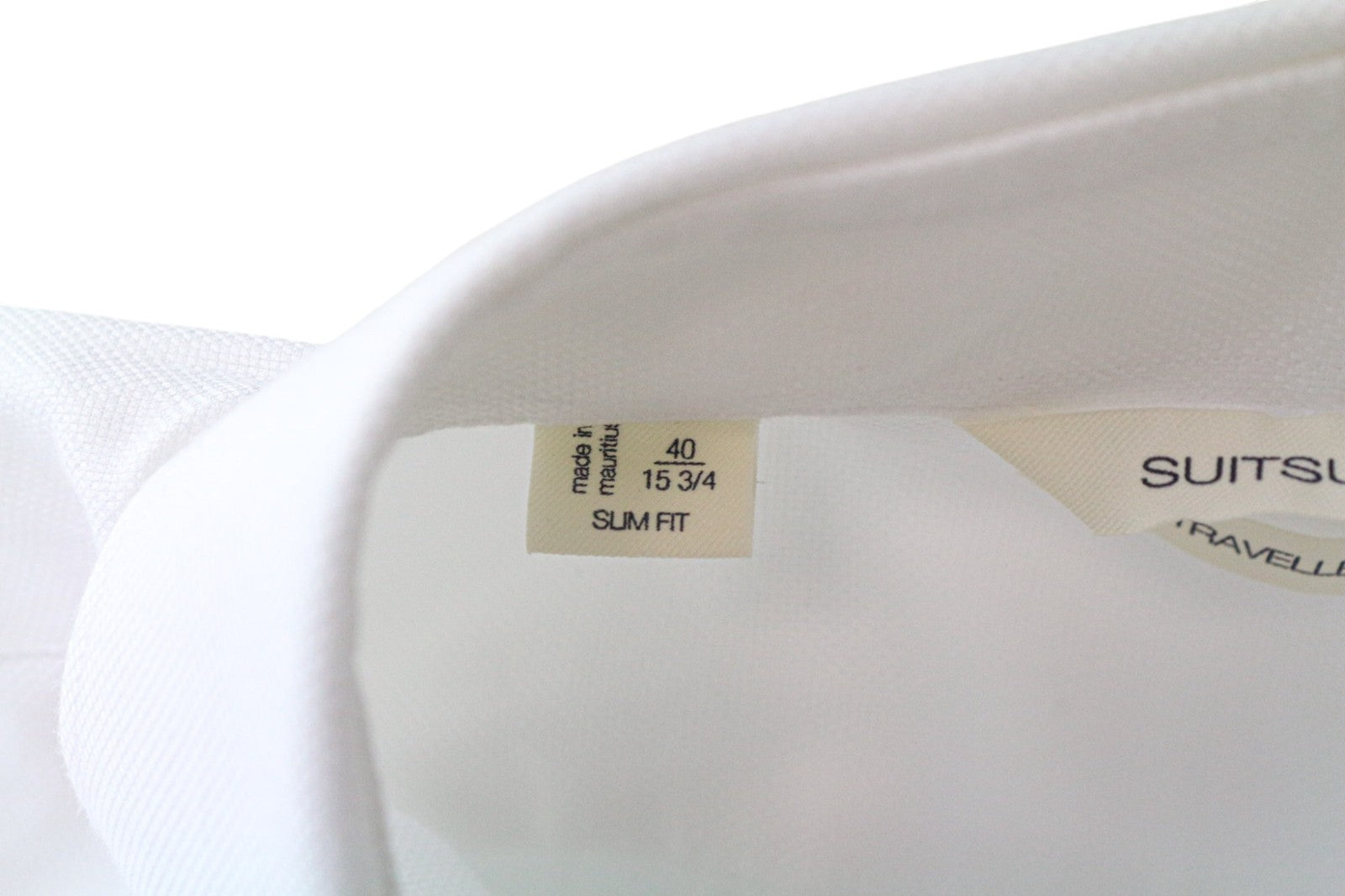 „SUITSUPPLY Traveller“ vyriški formalūs marškinėliai, 40/15 3/4 ploni, balti, medvilniniai, ilgomis rankovėmis 