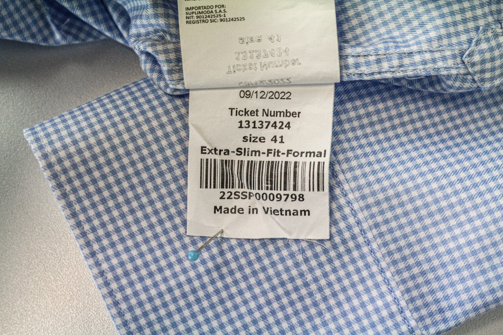 „SUITSUPPLY Traveller“ vyriški formalūs marškiniai, 41 dydis, itin ploni, mėlyni, languotomis rankovėmis 