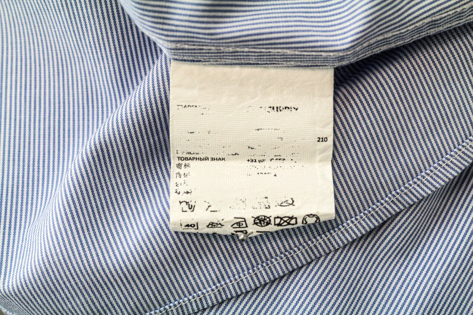 SUITSUPPLY Men's Formal Shirt 40/15 3/4 Extra Slim Blue Cotton Striped Classic