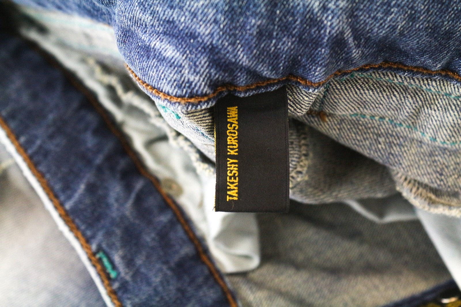 TAKESHY KUROSAWA TK75 Men's Jeans W30 Blue Distressed Slim Stretch Button-Fly