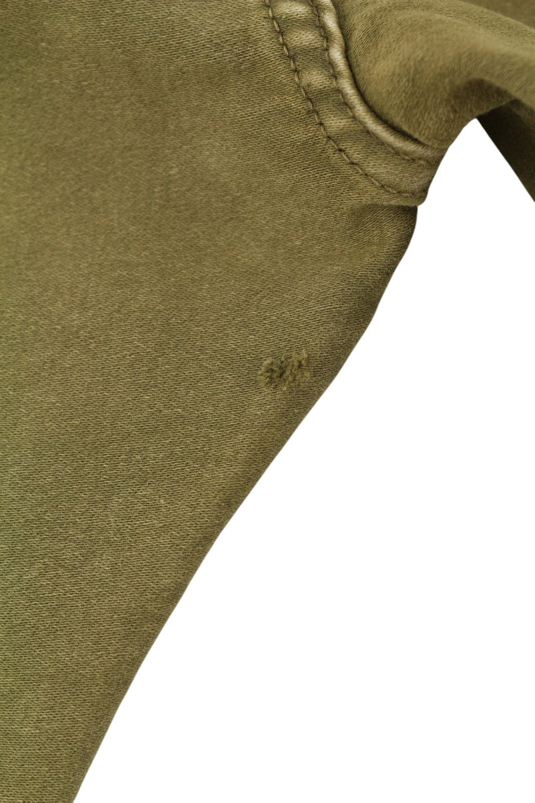 R13 Boyfriend moteriški džinsai, 30 alyvuogių spalvos, dažyta moleskine, trumpinti, išblukę, FW25 