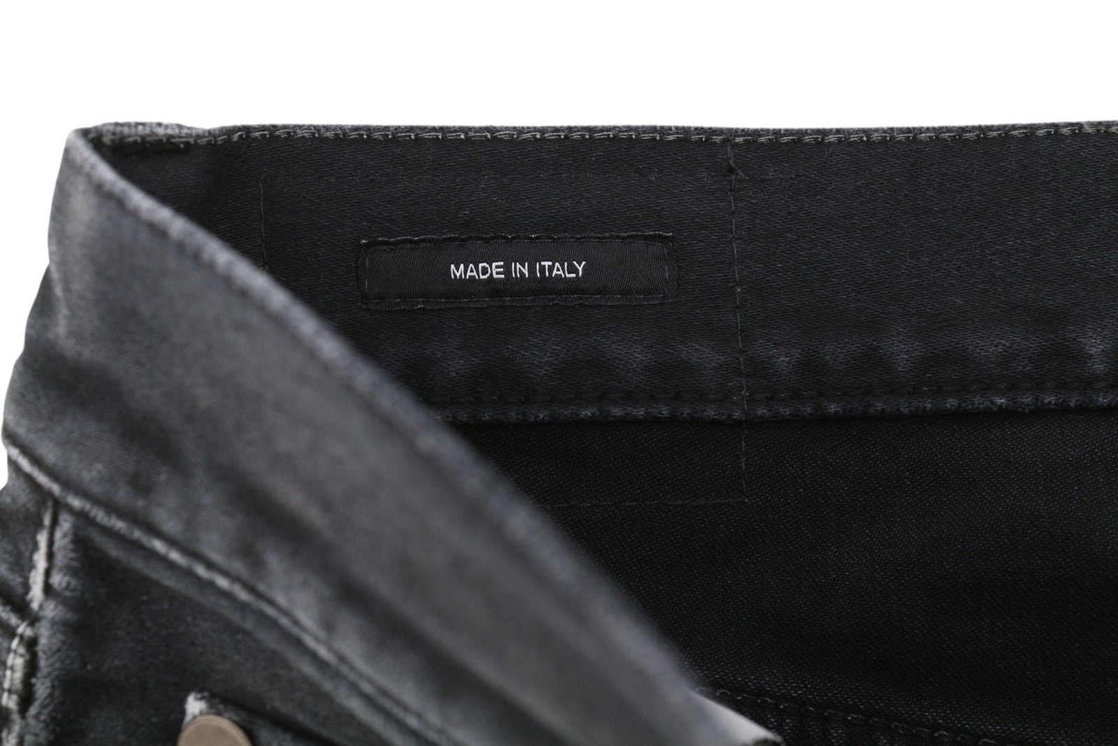 R13 X-BF moteriški džinsai 27 juodi dažyti moleskino trumpinti džinsai su užtrauktuku FW25 