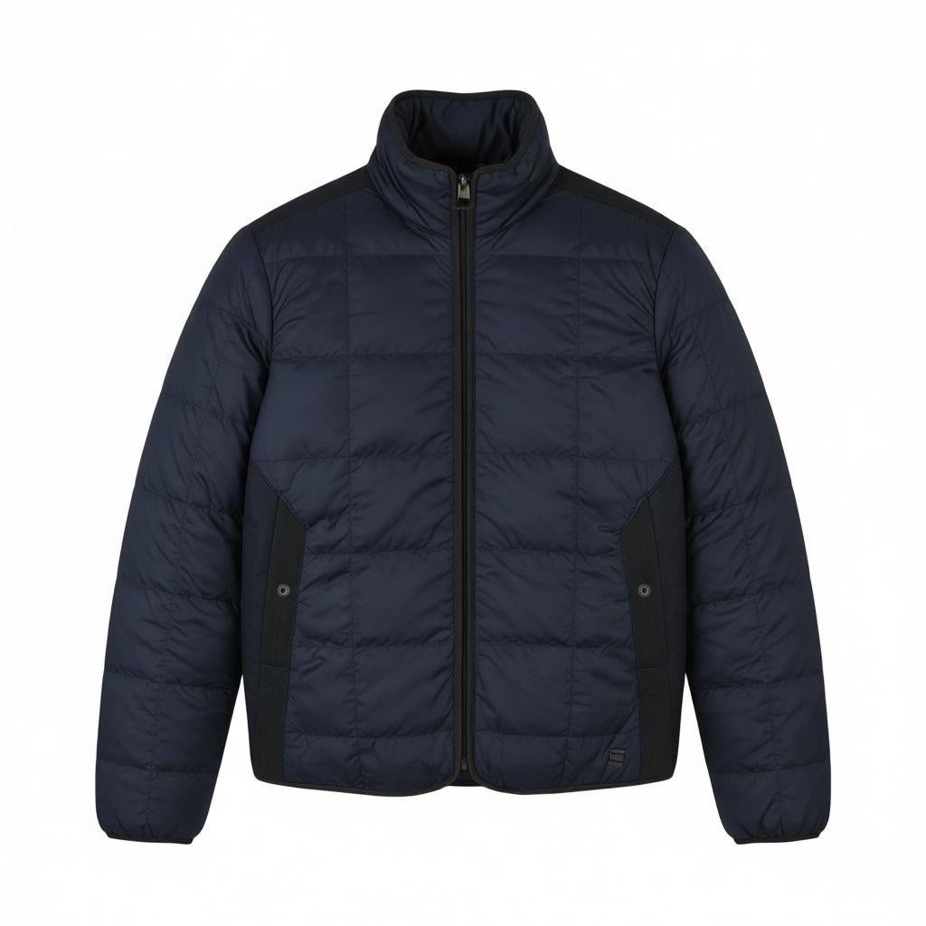 G-STAR Lt Wt Quilted Men Jacket XS Dark Blue Padded Quilted High Neck Full Zip