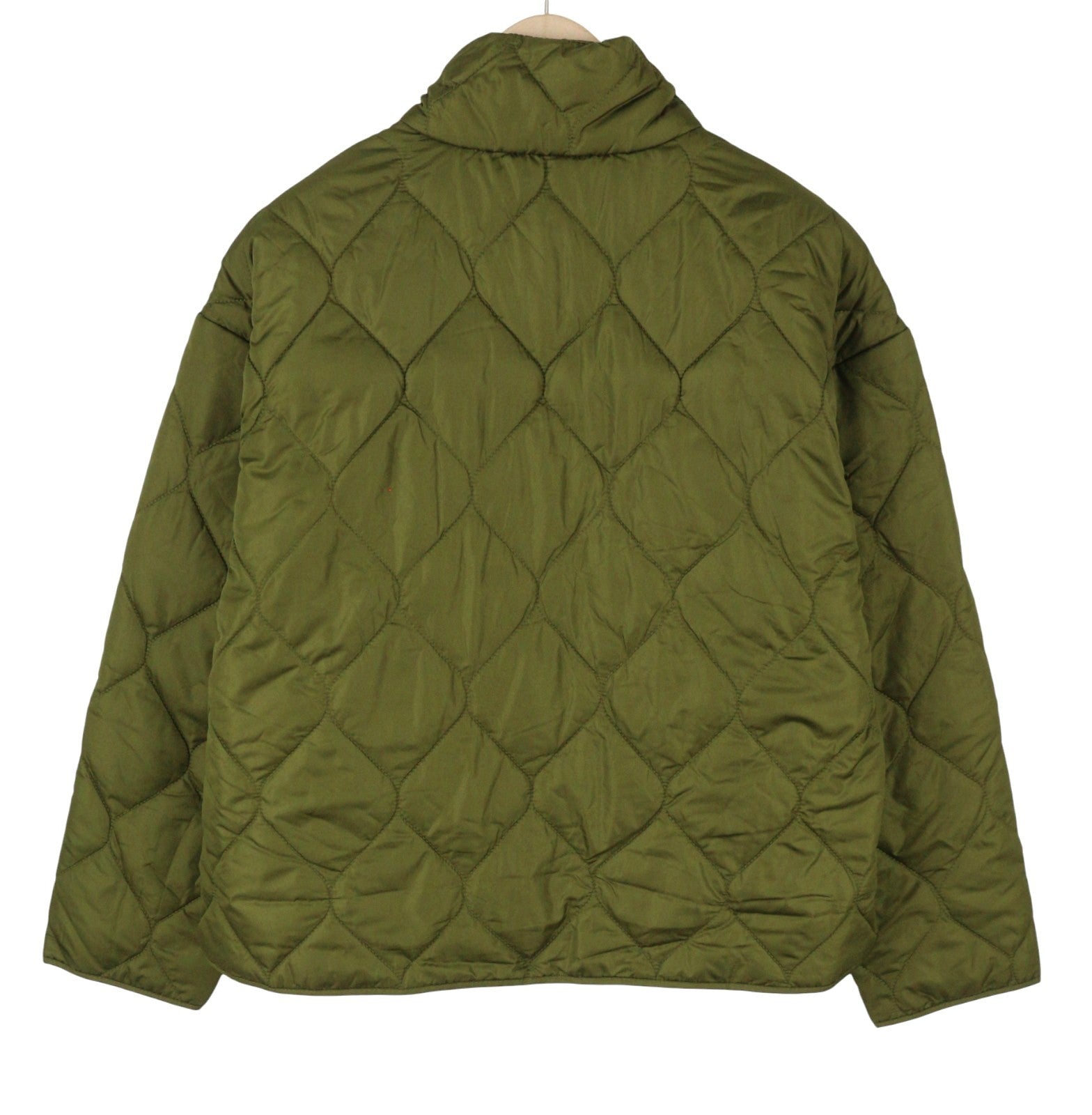 VILA Butta Collar Women Jacket EU38 Green Oversize Padded Quilted Lightweight