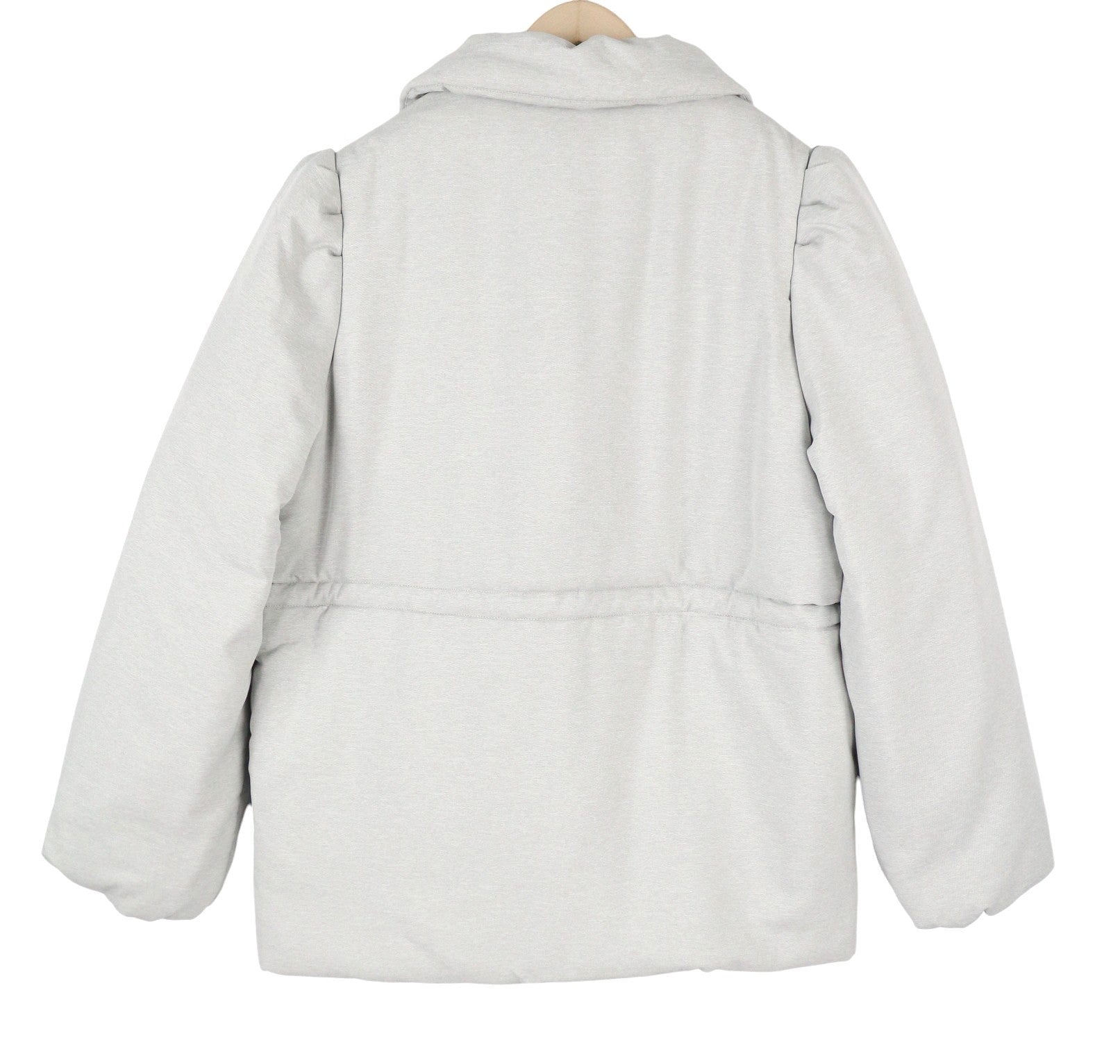 NA-KD Melange Padded Drawstring Women Jacket EU38 Grey Spread Padded Full Zip