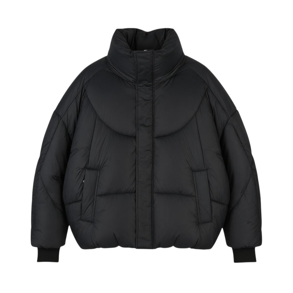 JJXX Jack&Jones Saga Nylon Quilted Women Jacket XL Black Oversized Hidden Hood