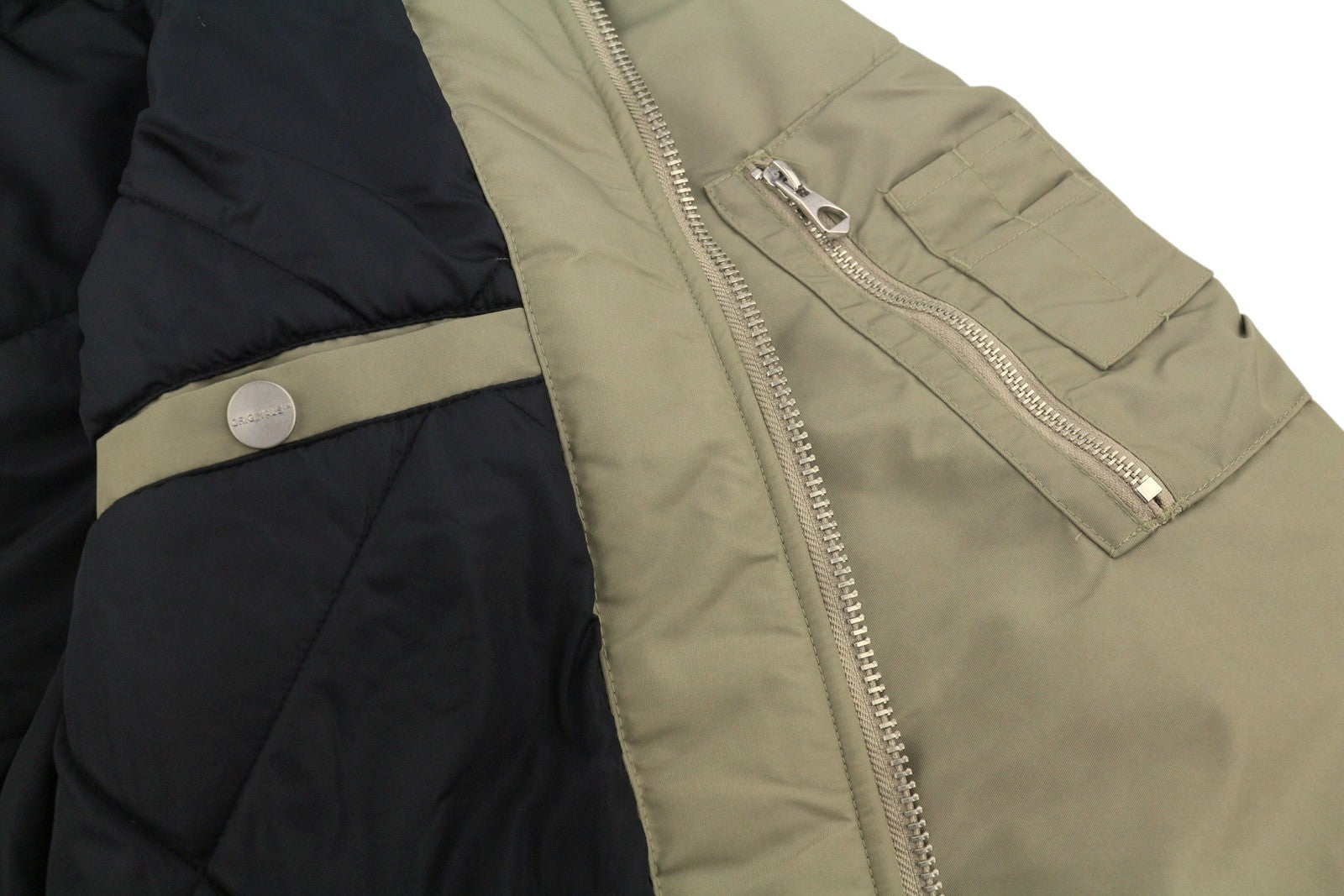 JACK & JONES Jorqueens Bomber Men Jacket M Silver Sage Oversized Padded Full Zip