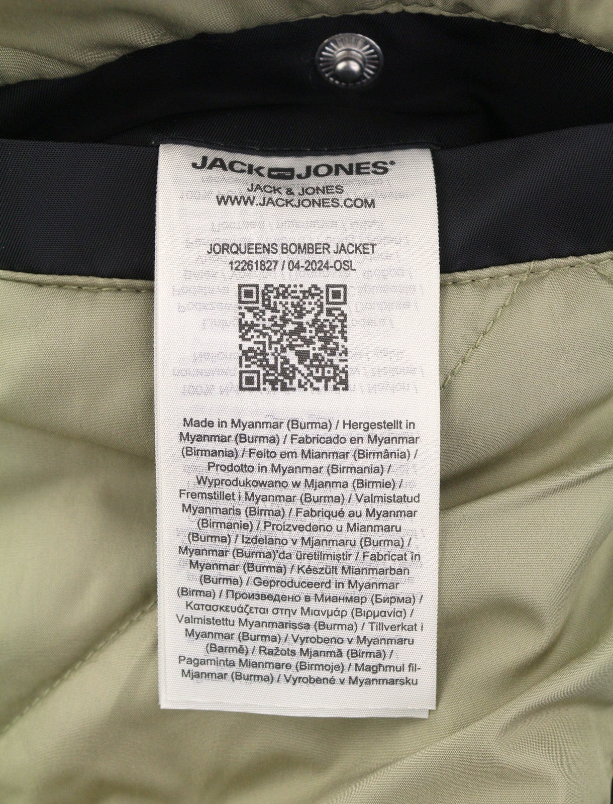 JACK & JONES Jorqueens Bomber Men Jacket M Black Oversized Padded Full Zip