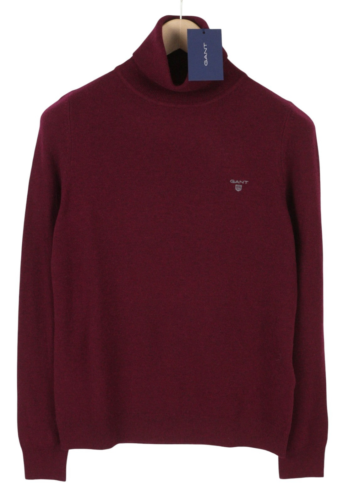 GANT Extra Fine Lambswool Rollneck Women Jumper M Burgundy Melange Pullover