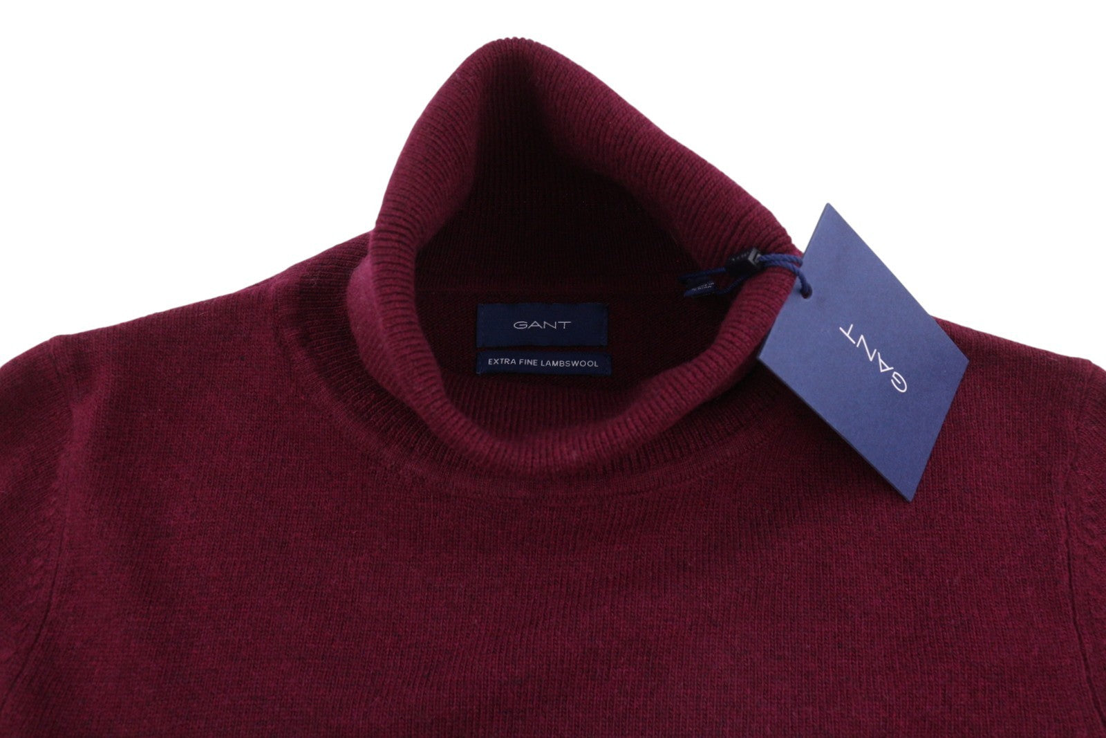 GANT Extra Fine Lambswool Rollneck Women Jumper M Burgundy Melange Pullover