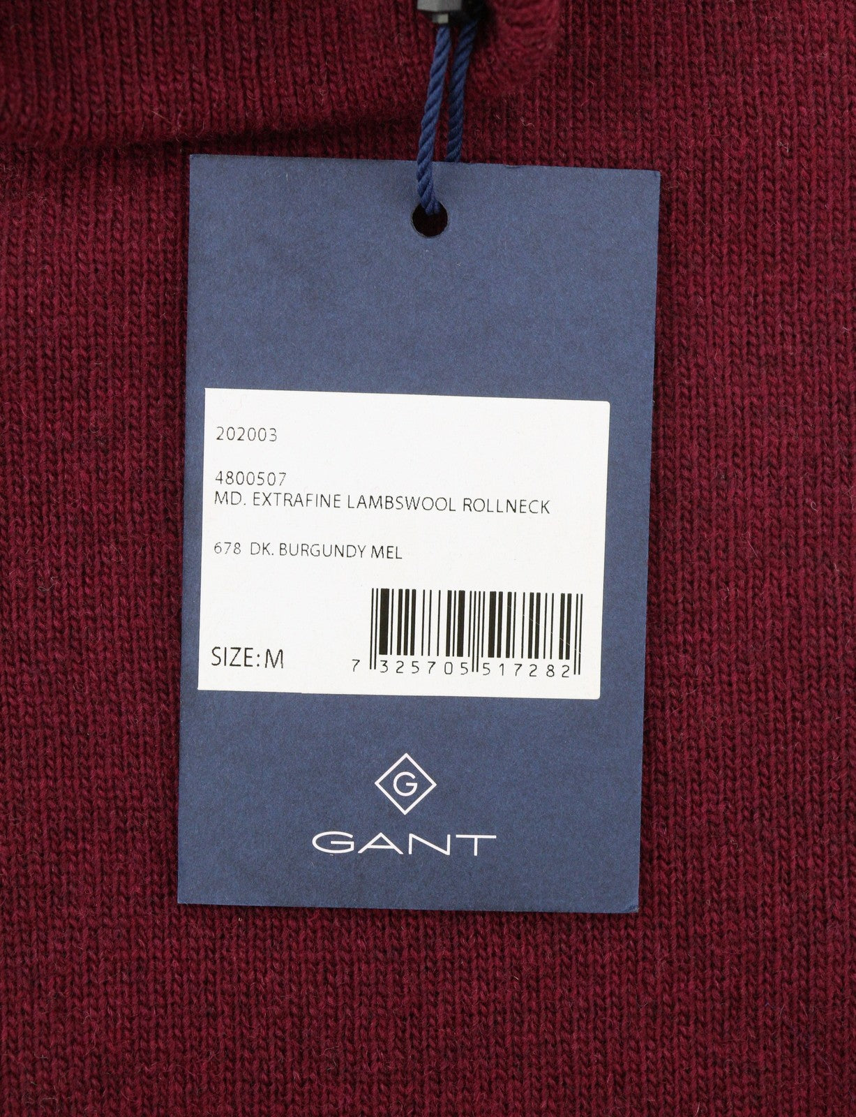 GANT Extra Fine Lambswool Rollneck Women Jumper M Burgundy Melange Pullover