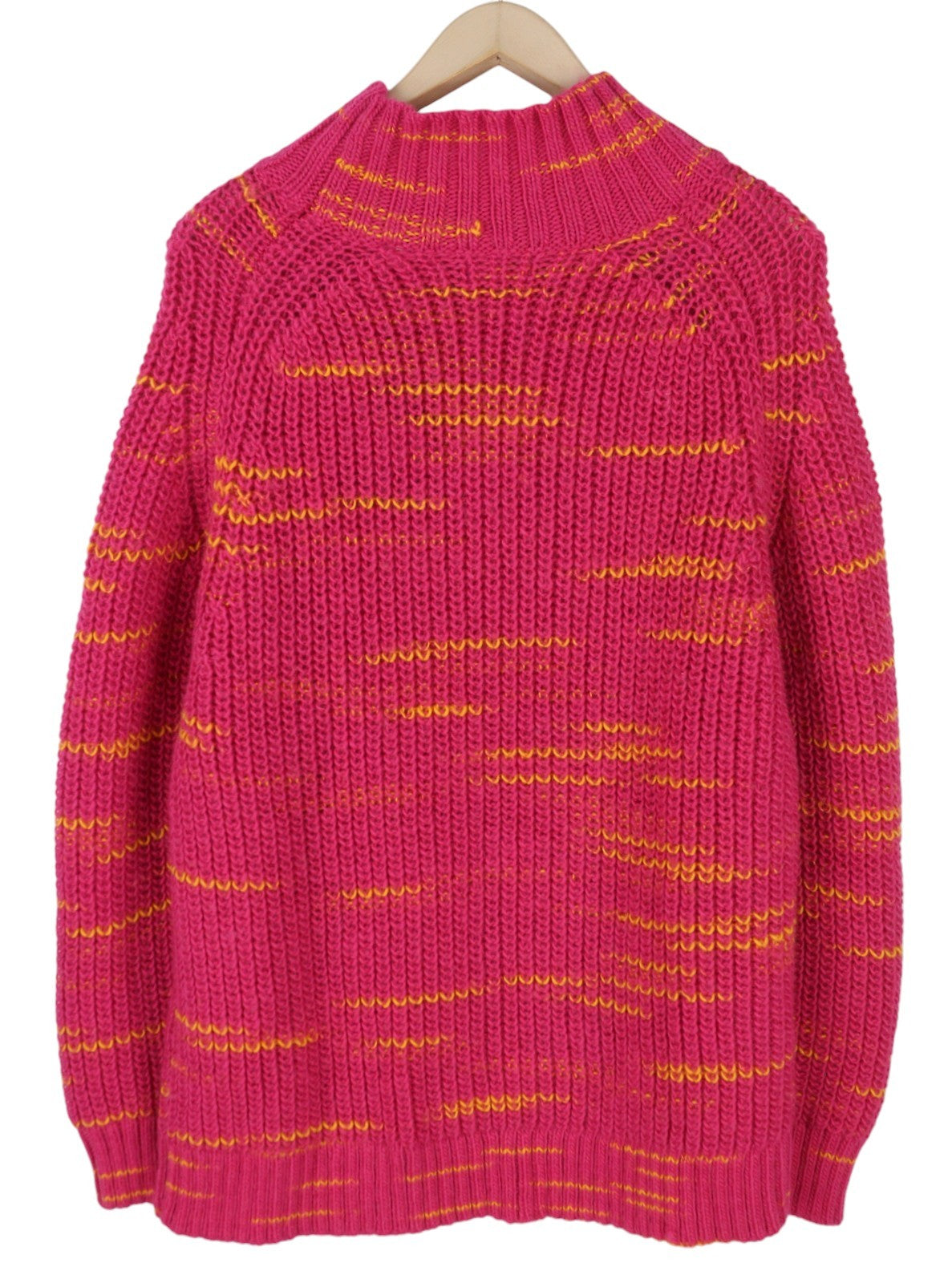 GANT Multicolor TurtleNneck Women Jumper XL Peacock Pink Wool Knit Pullover