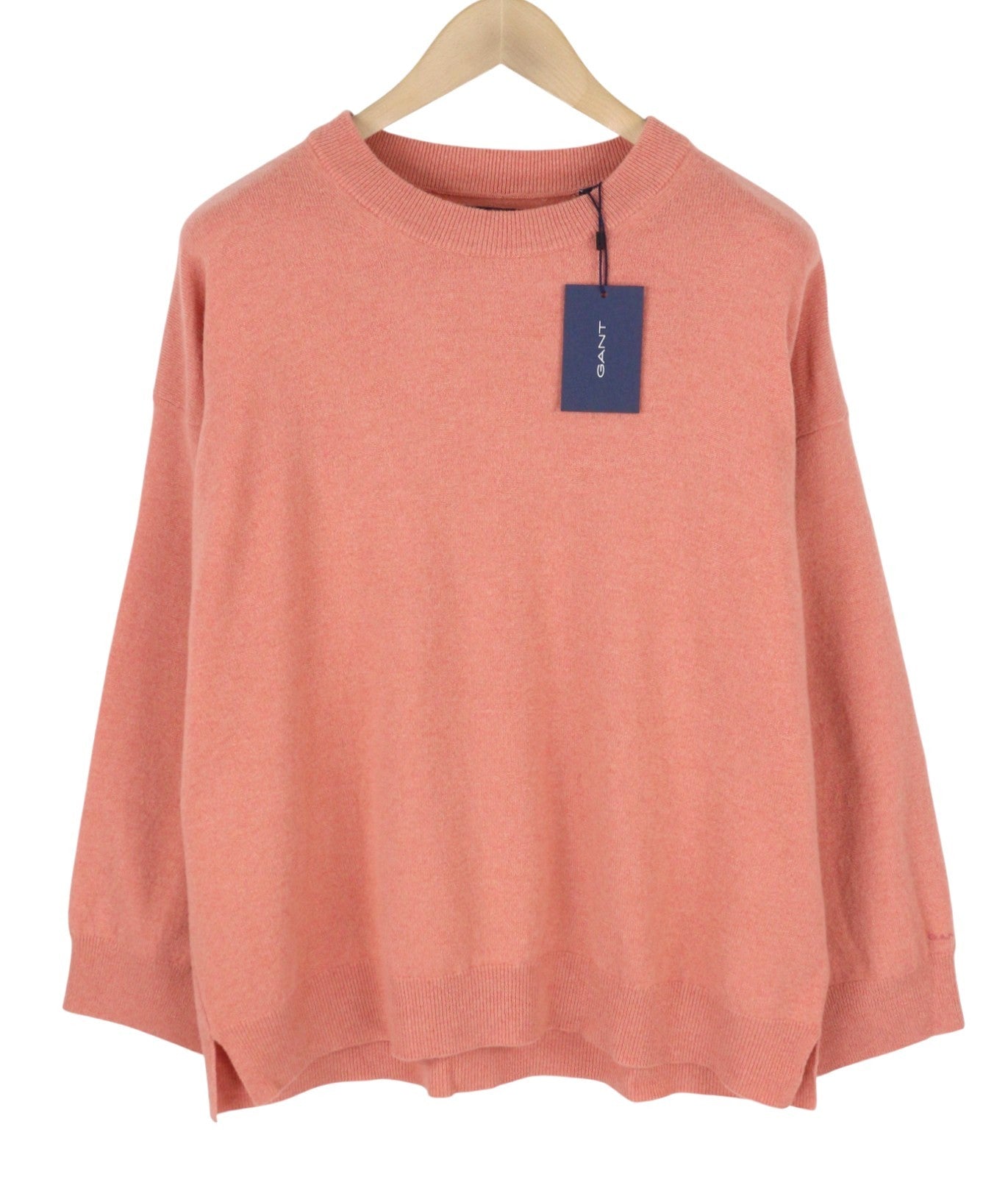 GANT Superfine Lambswool C-Neck Women Jumper XL Terracotta Pink Melange Pullover
