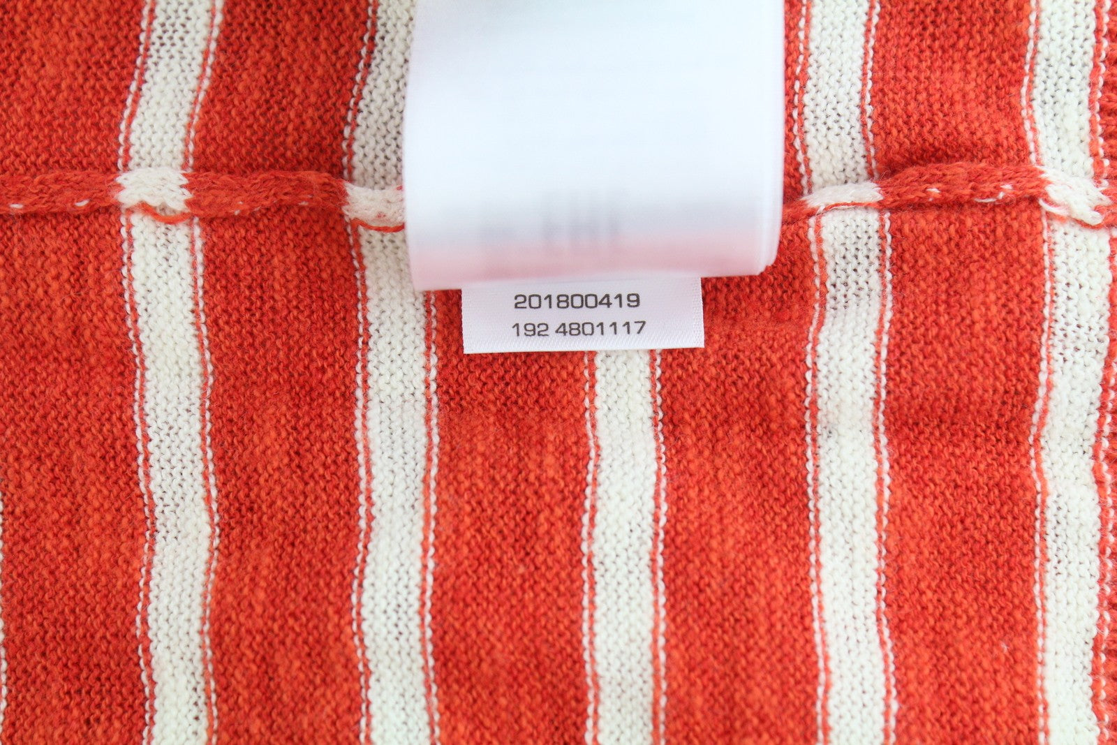 GANT Breton Stripe Crew Women Jumper XS Blood Orange Linen Blend Pullover