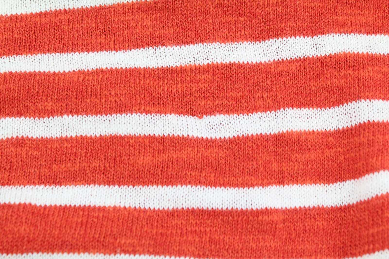GANT Breton Stripe Crew Women Jumper XS Blood Orange Linen Blend Pullover