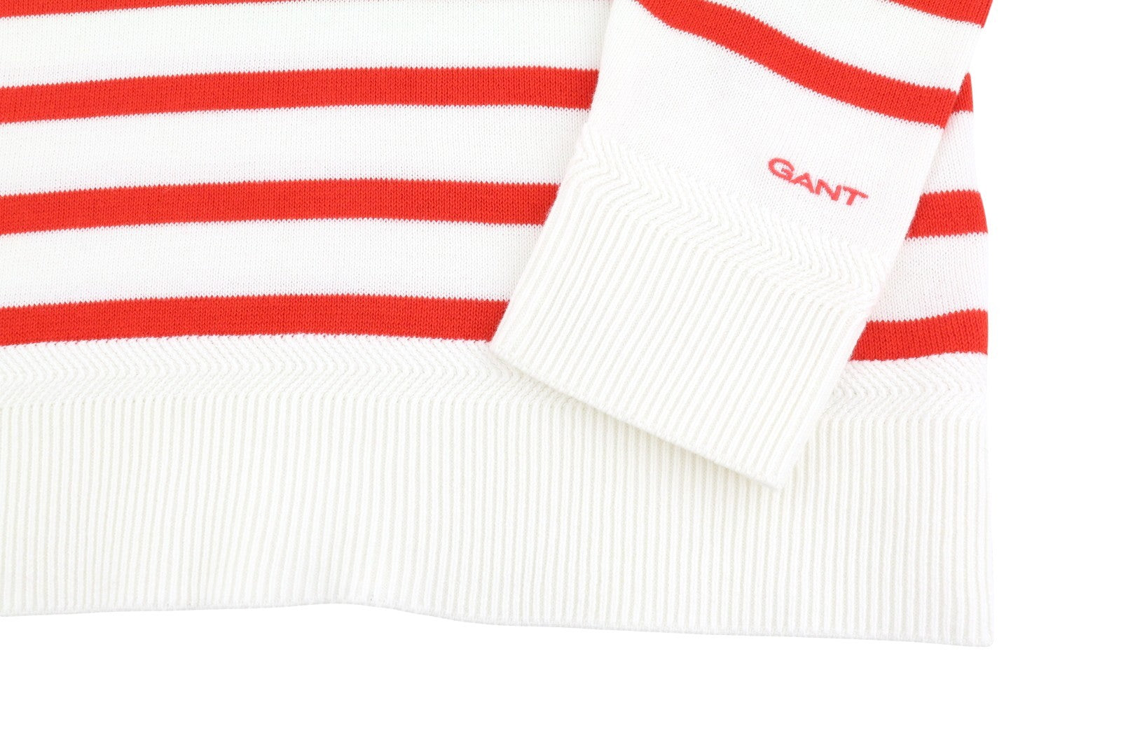 GANT Breton Classic Stripe C-Neck Women Jumper XS White Tight-Knit Pullover