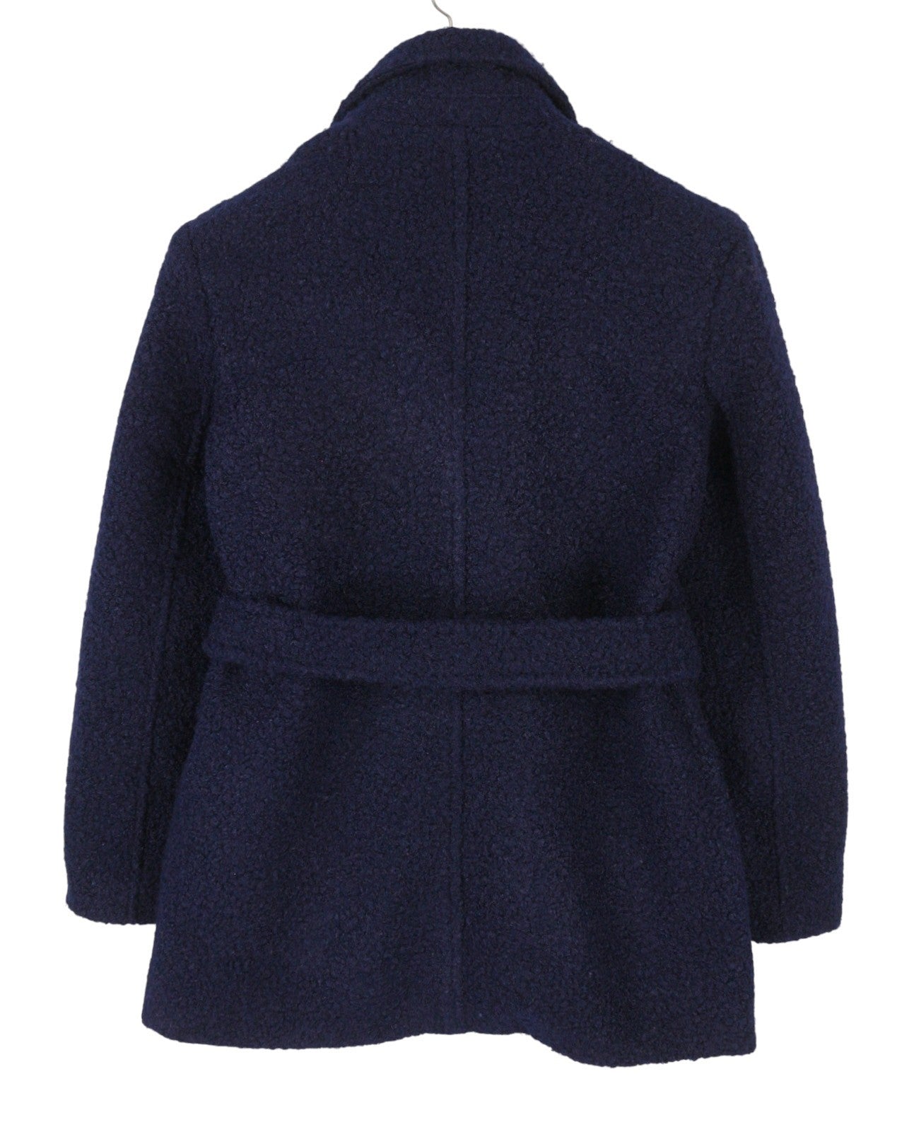 ONLY Dana Fame Wrap Women Coat XS Evening Blue Notch Lapel Belted Snap Buttons