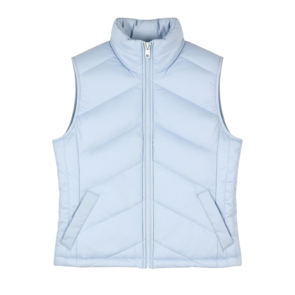 ONLY Nicole Quilt Women Waistcoat S Light Blue Padded High Neck Full Zip Vest