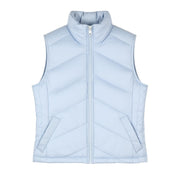 ONLY Nicole Quilt Women Waistcoat S Light Blue Padded High Neck Full Zip Vest